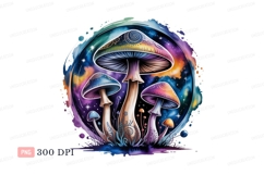 Psychedelic mushrooms cosmic background stars galaxy Product Image 1