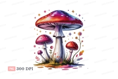 Psychedelic mushrooms with starry background fantasy Product Image 1