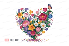 Heart shaped floral bouquet with butterfly flowers Product Image 1