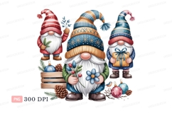 Festive gnomes holding winter decorations holiday christmas Product Image 1