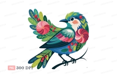 Colorful bird with flowers and berries nature Product Image 1