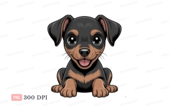 Adorable black and tan puppy canine Product Image 1