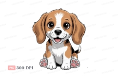 Adorable beagle puppy cartoon cute Product Image 1