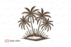 Tropical palm trees with coconuts palms island Product Image 1