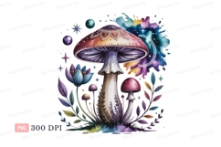 Whimsical mushroom fantasy flora colorful Product Image 1