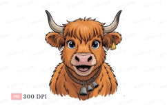 Highland cow with bells animal mammal Product Image 1