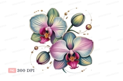 Delicate orchids with golden accents flowers pink Product Image 1