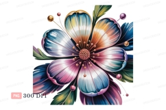 Vibrant fantasy flower petals with metallic sheen image Product Image 1