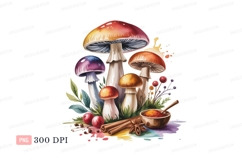 Colorful mushrooms and spices fungi forest Product Image 1