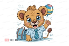 Cute lion cub ready for school backpack balloon Product Image 1