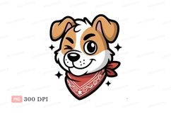 Cartoon dog wearing bandana ears Product Image 1