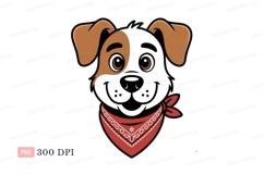Brown dog wearing red bandana canine animal Product Image 1