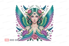 Ethereal winged being with third eye fairy wings Product Image 1