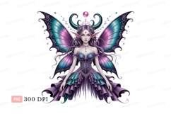 Enchanting fairy with iridescent wings and ornate gown Product Image 1