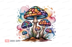 Psychedelic mushrooms colorful fantasy forest image Product Image 1