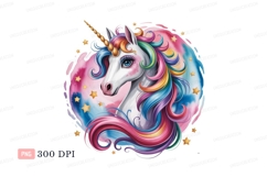 Majestic unicorn with rainbow mane and golden horn Product Image 1