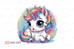 Cute fluffy unicorn with rainbow mane and tail image Product Image 1