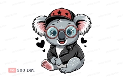 Cool koala wearing cap and jacket animal cartoon Product Image 1