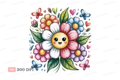 Happy flower butterflies hearts butterfly leaves Product Image 1
