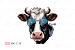 Cool cow wearing round sunglasses animal eyewear Product Image 1