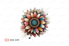 Colorful sunflower petals with textured center image Product Image 1