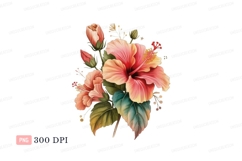 Tropical hibiscus floral arrangement flower bloom Product Image 1