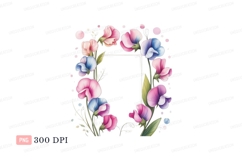 Pink blue floral frame purple Product Image 1