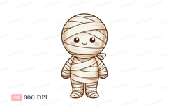 Cute mummy character halloween cartoon Product Image 1