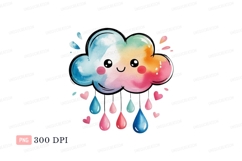 Happy rainbow cloud raining hearts drops Product Image 1