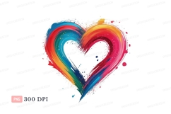 Rainbow heart brush strokes paint Product Image 1