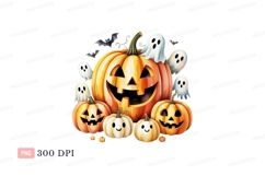 Happy Halloween pumpkins ghosts bats orange Product Image 1