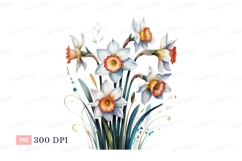 White orange daffodils floral bouquet image Product Image 1