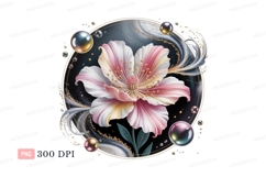 Delicate flower with iridescent bubbles pink white Product Image 1