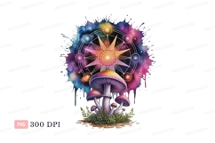 Psychedelic mushrooms celestial wheel cosmic Product Image 1