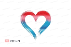 Heart shape brush stroke love blue Product Image 1