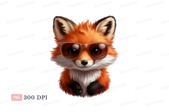 Adorable fox wearing sunglasses cute animal Product Image 1