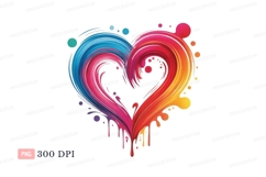 Colorful heart splash paint abstract Product Image 1