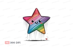Cute rainbow star dripping kawaii Product Image 1