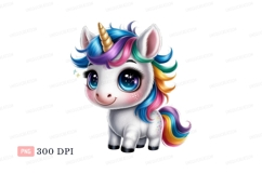 Cute fluffy unicorn with rainbow mane image Product Image 1