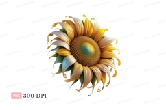 Yellow white green sunflower petals image Product Image 1