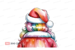 Festive rainbow hair santa christmas Product Image 1