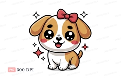 Cute puppy with pink bow image Product Image 1