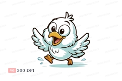 Cheerful black and blue bird running image Product Image 1
