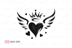 Heart wings crown halo love Product Image 1