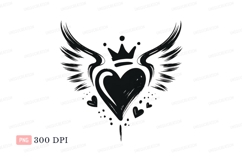 Winged heart crown symbol wings love Product Image 1