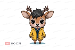 Cute deer wearing yellow coat fawn animal Product Image 1