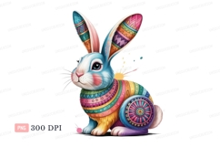 Colorful patterned bunny rabbit easter Product Image 1