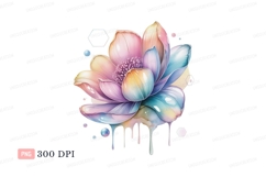 Pastel watercolor flower dripping petals Product Image 1