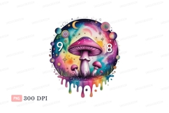 Psychedelic mushroom galaxy art colorful cosmic Product Image 1