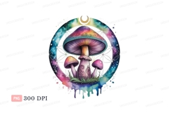 Psychedelic mushroom celestial circle cosmic galaxy Product Image 1